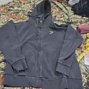 Black Zip-Up Hoodie Size M